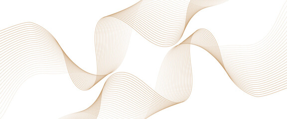 Vector abstract golden wave line technology concept lines with flowing background