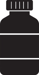 Vaccine Bottle Vector | Flat Black Silhouette Illustration Vector Format