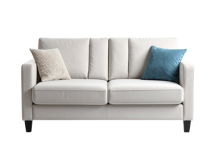 White therapy couch for consultation room, isolated on white.