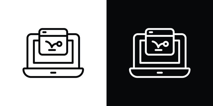 Bounce rate icon in thin stroke and flat style.