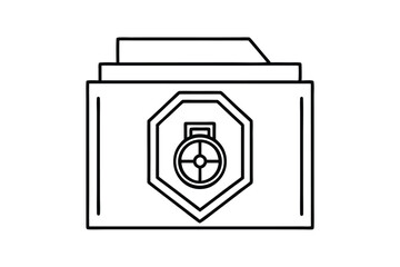 Secure Folder: A simple, flat illustration depicts a secure folder icon, symbolizing the protection and safekeeping of digital files and sensitive information.