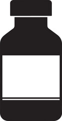 Vaccine Bottle Vector | Flat Black Silhouette Illustration Vector Format