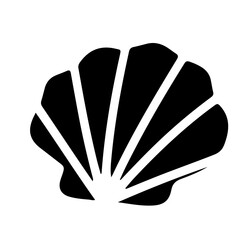 Black and white seashell vector illustration, simple design