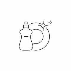 dish soap clean washing icon sign vector