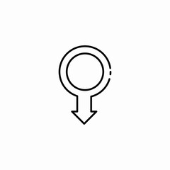 downward arrow marker icon sign vector