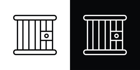 Prison icon in thin stroke and flat style.