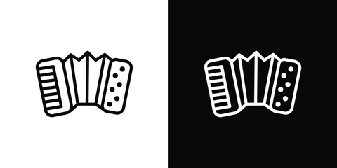 Accordion icon in thin stroke and flat style.