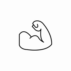 flexed bicep muscle icon sign vector