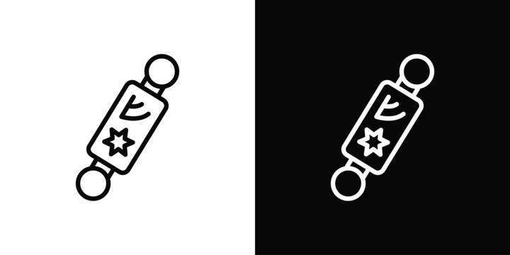 Mezuzah icon in thin stroke and flat style.