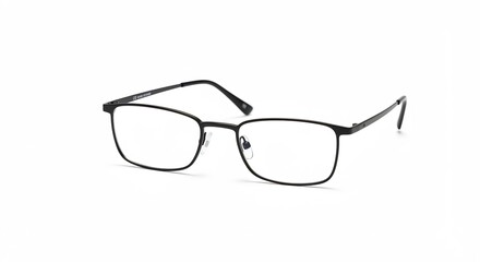 シンプル上品な黒縁メガネ スタイリッシュな金属フレーム 光沢感あり. AI Generated