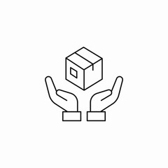 hands holding package delivery icon sign vector