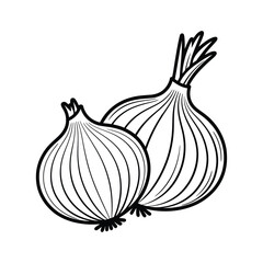 Two Black Outline Onions