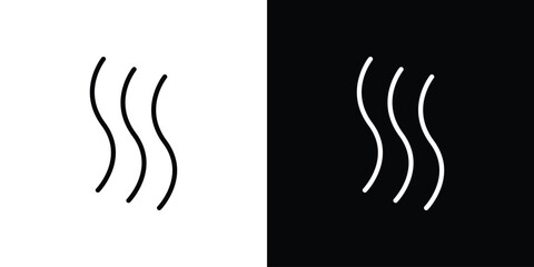 Hot icon in thin stroke and flat style.