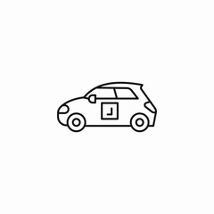 learner driver car icon sign vector