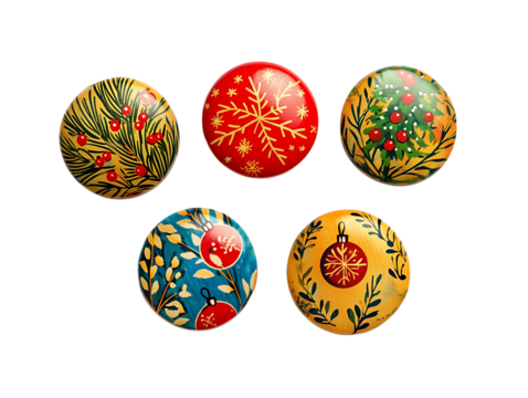 Christmas Magnet Set on Transparent png - Powered by Adobe