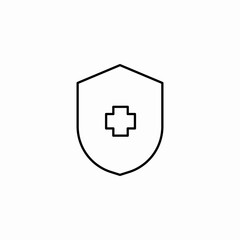 medical shield cross icon sign vector