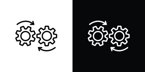 Devops icon in thin stroke and flat style.