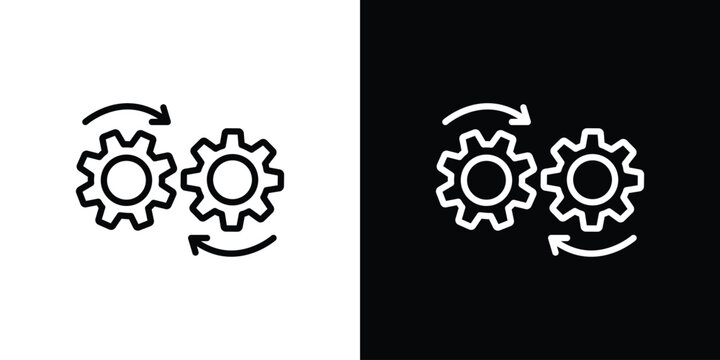 Devops icon in thin stroke and flat style.