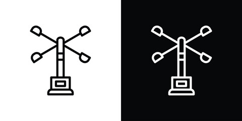 Anemometer icon in thin stroke and flat style.