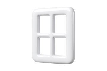 Modern 3D House Fenestration Symbol Isolated on a Transparent Background