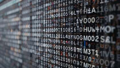 A Background Of Binary Code Or Numbers On Black