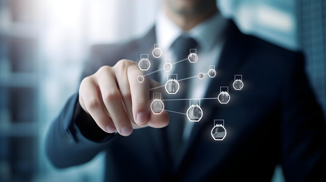 Onboarding business process concept. Businessman touch virtual onboarding icon for making sure new employees can hit the ground running with their new team.