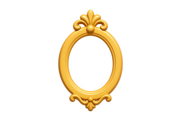 Obraz premium Ornate 3D Vintage Picture Frame Isolated on a Transparent Background