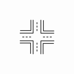 road intersection lines icon sign vector