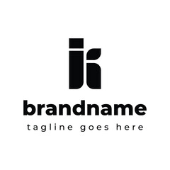 Letters IK Monogram Logo, suitable for any business with KI or IK initials