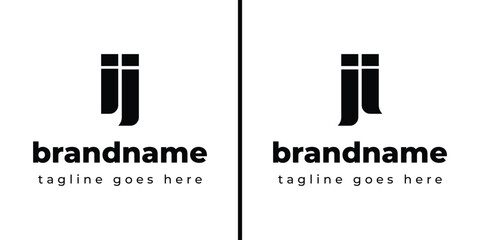 Letters IJ Monogram Logo, suitable for any business with JI or IJ initials