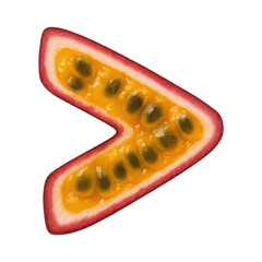 PNG Passionfruit arrow shape element.
