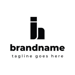 Letters IH Monogram Logo, suitable for any business with HI or IH initials