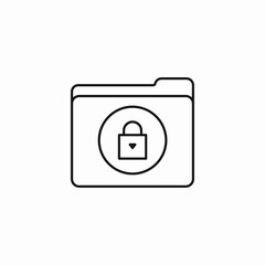 secured single folder icon sign vector