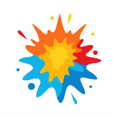 Dynamic fluid color explosion vector clipart on transparent background for web and graphic design