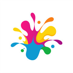 Dynamic colorful liquid splash vector illustration on transparent background for web and graphic design