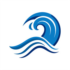 Dynamic ocean wave with motion lines clipart on transparent background for web and graphic design