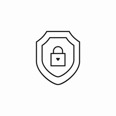 shield padlock protection icon sign vector