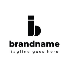 Letters IB Monogram Logo, suitable for any business with BI or IB initials