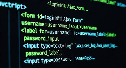 Code, HTML, php web programming source code - Abstract code background. 3d rendering