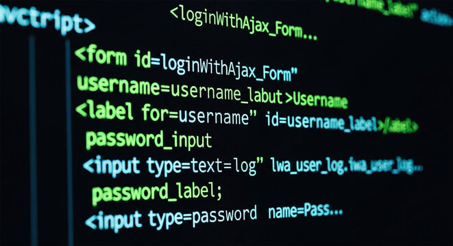 Code, HTML, php web programming source code - Abstract code background. 3d rendering