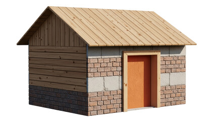 Isolated Small Brick House