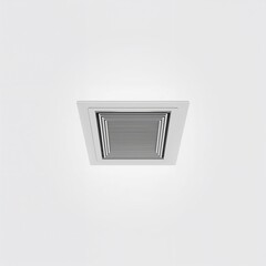 Layered square HVAC ceiling diffuser viewed from below on white background