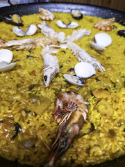 Seafood paella  detail
