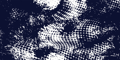 Dots halftone white \u0026 blue color pattern gradient grunge texture background. Dots pop art comics sport style vector  modern