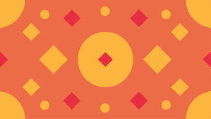 Abstract geometric pattern with repeating shapes in warm orange and yellow colors