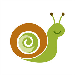 Peaceful snail design for slow living concept on transparent background for web and graphic design