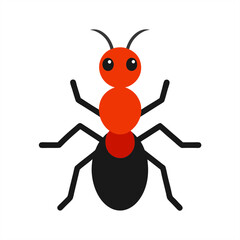 Simple ant icon vector art on transparent background for web and graphic design