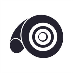 Snail shell icon with spiral pattern on transparent background for web and graphic design