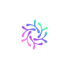 coral logo design vector template neuron