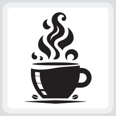 A steaming cup of coffee, perfect for a morning pick-me-up.